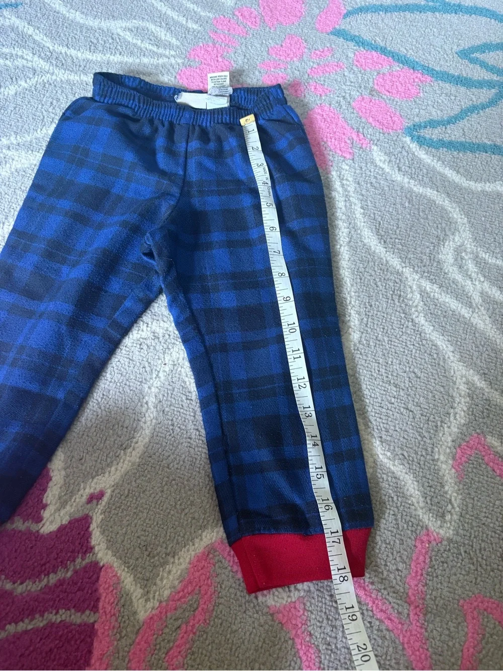 L.L. Bean Plaid Flannel Pajama Pants Toddler 3T Blue Black & Red